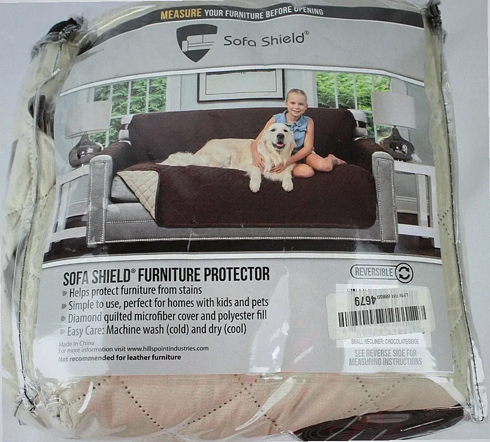 Reversible Small Recliner Protector - Chocolate / Beige Width up to 25"
