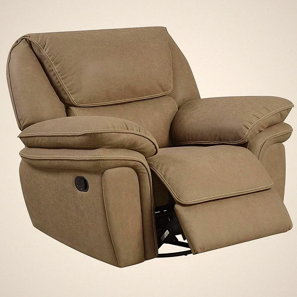 SWIVEL GLIDER RECLINER-LIGHT BROWN